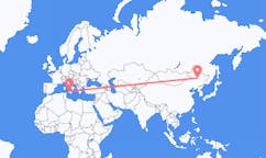 Flyreiser fra Daqing, Kina til Palermo, Italia