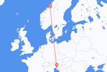 Flug frá Þrándheimi, Noregi til Trieste, Ítalíu