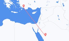 Vluchten van Al-`Ula, Saoedi-Arabië naar Dalaman, Turkije