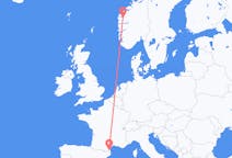 出发地 挪威出发地 桑丹目的地 法国佩皮尼昂的航班