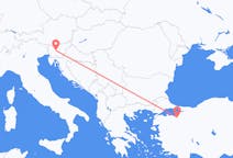 Fly fra Ljubljana til Bursa
