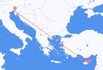 キプロスのラルナカから、イタリアのトリエステまでのフライト