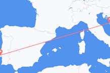 Loty z Zadar, Chorwacja do Lizbony, Portugalia