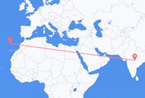 Vluchten van Nagpur, India naar Funchal, Portugal