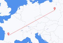 Flyg från Warszawa, Polen till Bergerac, Frankrike