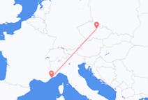 Flights from Pardubice, Czechia to Nice, France