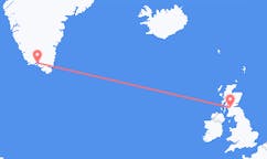 Flyg från Narsaq, Grönland till Glasgow, Skottland