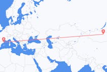 出发地 蒙古出发地 乌兰巴托目的地 西班牙赫罗纳的航班