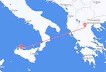 Fly fra Kozani til Palermo