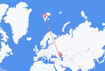 Flyg från Machatjkala, Ryssland till Svalbard, Svalbard och Jan Mayen