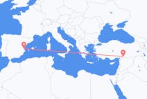 Flyrejser fra Gaziantep, Tyrkiet til Valencia, Spanien