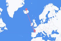 出发地 冰岛出发地 阿克雷里目的地 西班牙毕尔巴鄂的航班