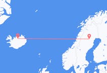 Lennot Akureyristä, Islanti Arvidsjauriin, Ruotsi