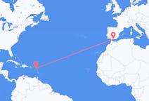 Flyreiser fra Nevis, til Malaga
