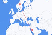 Flights from Jeddah to Rörbäcksnäs
