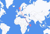 Flights from Praslin, Seychelles to Kristiansand, Norway