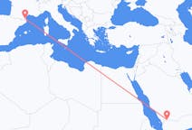 Vluchten van Najran, Saoedi-Arabië naar Perpignan, Frankrijk