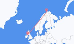 Vluchten van Hammerfest, Noorwegen naar Belfast, Noord-Ierland