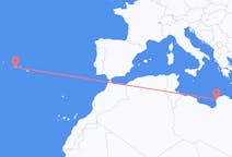 Flyrejser fra Benghazi, Libyen til Pico Ø, Portugal