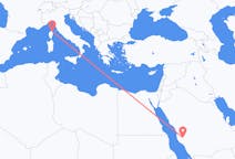 Flyreiser fra Ta if, Saudi-Arabia til Bastia, Frankrike