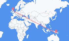 出发地 巴布亚新几内亚達魯前往英格兰的Durham的航班