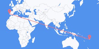 Flyg från Fiji till Portugal