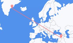 Flüge von Kulusuk, Grönland nach Mardin, die Türkei