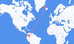 Flyg från Iquitos, Peru till Reykjavik, Island