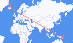 Flights from the city of Alotau, Papua New Guinea to the city of Akureyri, Iceland