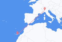 Flyreiser fra Las Palmas, Spania til Milano, Italia