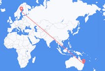 Flyg från Brisbane, Australien till Umeå, Sverige