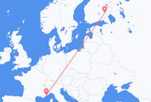 Flights from Savonlinna, Finland to Nice, France