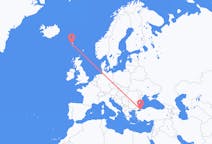 Flyreiser fra Sørvágur, Færøyene til Istanbul, Tyrkia