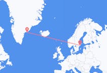スウェーデンのストックホルムからから、グリーンランドのクルスクまでのフライト