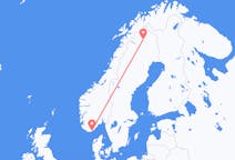 Vuelos desde Kiruna a Kristiansand