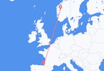 Vluchten van Sogndal, Noorwegen naar San Sebastián, Spanje