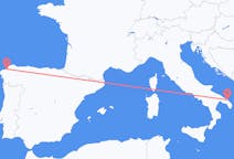 Flyrejser fra Brindisi, Italien til La Coruña, Spanien