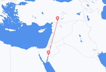 Vluchten van Akaba, Jordanië naar Gaziantep, Turkije