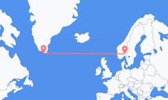 Loty z Oslo, Norwegia do Nanortalika, Grenlandia