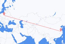 Flyg från Nanjing, Kina till Warszawa, Polen