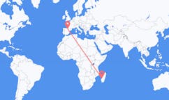 Flyreiser fra Morondava, Madagaskar til Vitoria, Spania