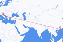 เที่ยวบิน จากฮ่องกง, เขตปกครองพิเศษฮ่องกงแห่งสาธารณรัฐประชาชนจีน ไปยัง เปรูจา, อิตาลี