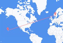 Flyg från Honolulu, USA till Oslo, Norge