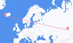 航班从哈萨克斯坦巴甫洛达尔市到雷克雅维克市，冰岛塞尔