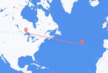 캐나다발 선더 베이, 포르투갈행 플로르스섬 항공편