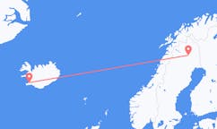 Vluchten van Gällivare, Zweden naar Reykjavík, IJsland