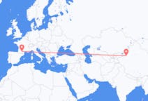 Flyg från Aksu City, Kina till Toulouse, Frankrike