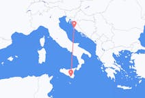 Loty z Zadar, Chorwacja do Comiso, Włochy