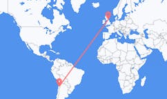 Flyreiser fra El Salvador, Chile til Durham, England