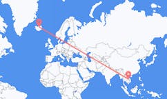 Flyreiser fra Pakse, Laos til Akureyri, Island